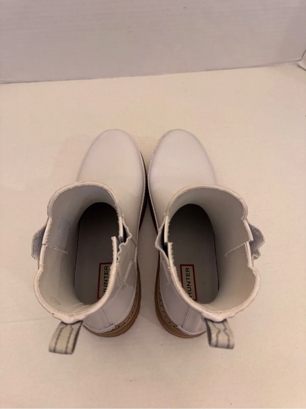 Hunter Ref Stitch Detail Chelsea Women's Casual Rain Boots White Size 10